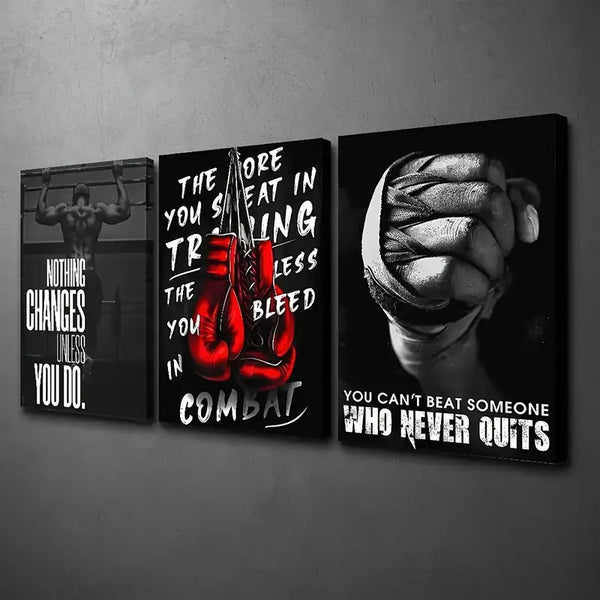 Boxing Motivational Wall ART ( 3-Piece )
