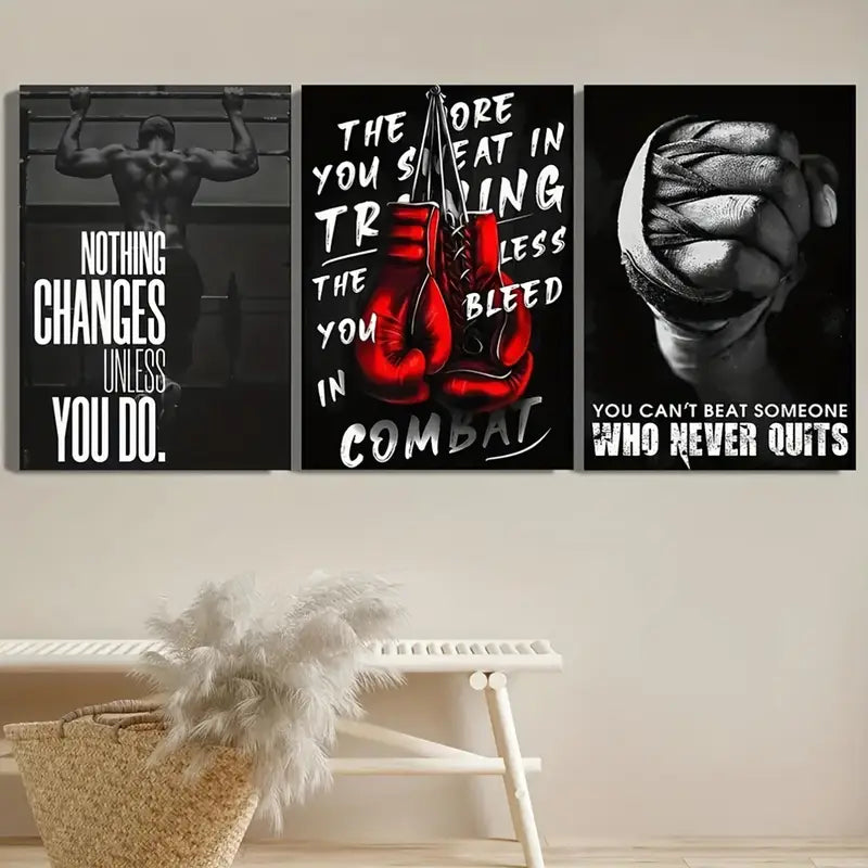 Boxing Motivational Wall ART ( 3-Piece )